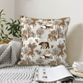 thumbnail image 4 of KLL leaf Moose fox owls tree Decorative Throw Pillow Covers Velvet Soft for Couch Sofa Bedroom Living Room Outdoor (No pillow core)- 18"x18", 4 of 5