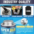 thumbnail image 3 of Super Glue All Purpose, 130ml Long-Lasting, Waterproof & Clear Fabric Glue, Heavy Duty Super Glue with Brush for Cotton, Flannel, Denim, Leather, Metal, Wood, PVC, Plastic, Glass, Acrylic, Ceramics, 3 of 3