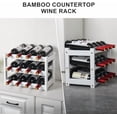 thumbnail image 7 of Bamboo Wine Rack, Sturdy and Durable Wine Storage Cabinet Shelf, Wine Racks Countertop for Pantry,Kitchen,3-Tier 12 Bottles Wine Rack White, 7 of 7