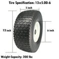 thumbnail image 5 of Flat Free Lawn Mower Tires 13x5.00x6 with 3/4 & 5/8 Bearings for Zero Turn, 3" Center Hub, 5 of 5