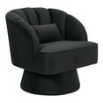 thumbnail image 1 of Sillón Giratorio 360° – Terciopelo – Marco de Madera – Respaldo Alto – Naranja y Negro – Sala, Dormitorio o Rincón de Lectura – Espacio Pequeño, 1 of 8