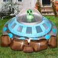 thumbnail image 3 of Joyfy 5ft Halloween Inflatable UFO Alien Decorations,Blow Ups Crashing UFO Yard Decoration with Color Changing Lights for Inflatable Decor Outside, 3 of 9