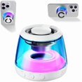 thumbnail image 1 of wonima11 Magnetic Bluetooth Speaker,Wireless Induction Bluetooth Speaker,Mini Portable Cell Phone Stand for iPhone,Lanyard & RGB Night Light,or Home,Outdoors,Pool,Birthday Gift (White-1PCS), 1 of 1