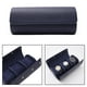 thumbnail image 4 of Estuche organizador de cuero sintético con 3 ranuras para guardar y exhibir relojes de viaje de cuero. Azul, 4 of 9