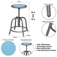 thumbnail image 3 of Vince Swivel Stool with Steel Seat, Grey Frame, Light Blue Seat Center, 3 of 7