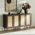 thumbnail image 3 of EYYTHUNG Storage Cabinet Set of 3, Accent Storage Cabinets for Living Room, Walnut, 3 of 6
