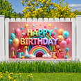thumbnail image 5 of Colorful Theme Happy Birthday Banner Rainbow Background Party Decoration for Birthday Celebration Kids Party Indoor Decoration, 5 of 7