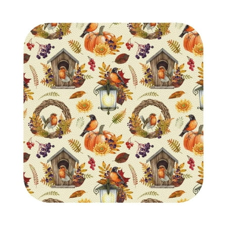 

Giroia Autumn Vintage Coasters Leather Coasters Set of 6 Coaster for Drinks Square