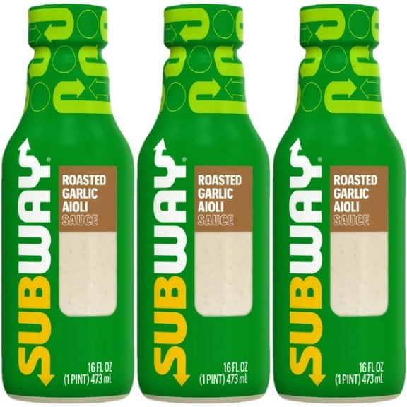 Subway Roasted Garlic Aioli Sauce, 16 Fluid Ounce, Pack of 3