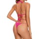 thumbnail image 2 of Traje de baño de Dos Piezas con Tanga brasileña con Tirantes y Halter para Mujer Rosa fluorescente G Rosa fluorescente G Xishao ropa, 2 of 2