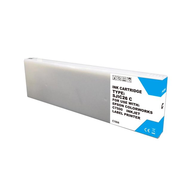 Cartouche d'Encre Cyan Compatible Epson TM-C7500 SJIC26P(C) par Superink