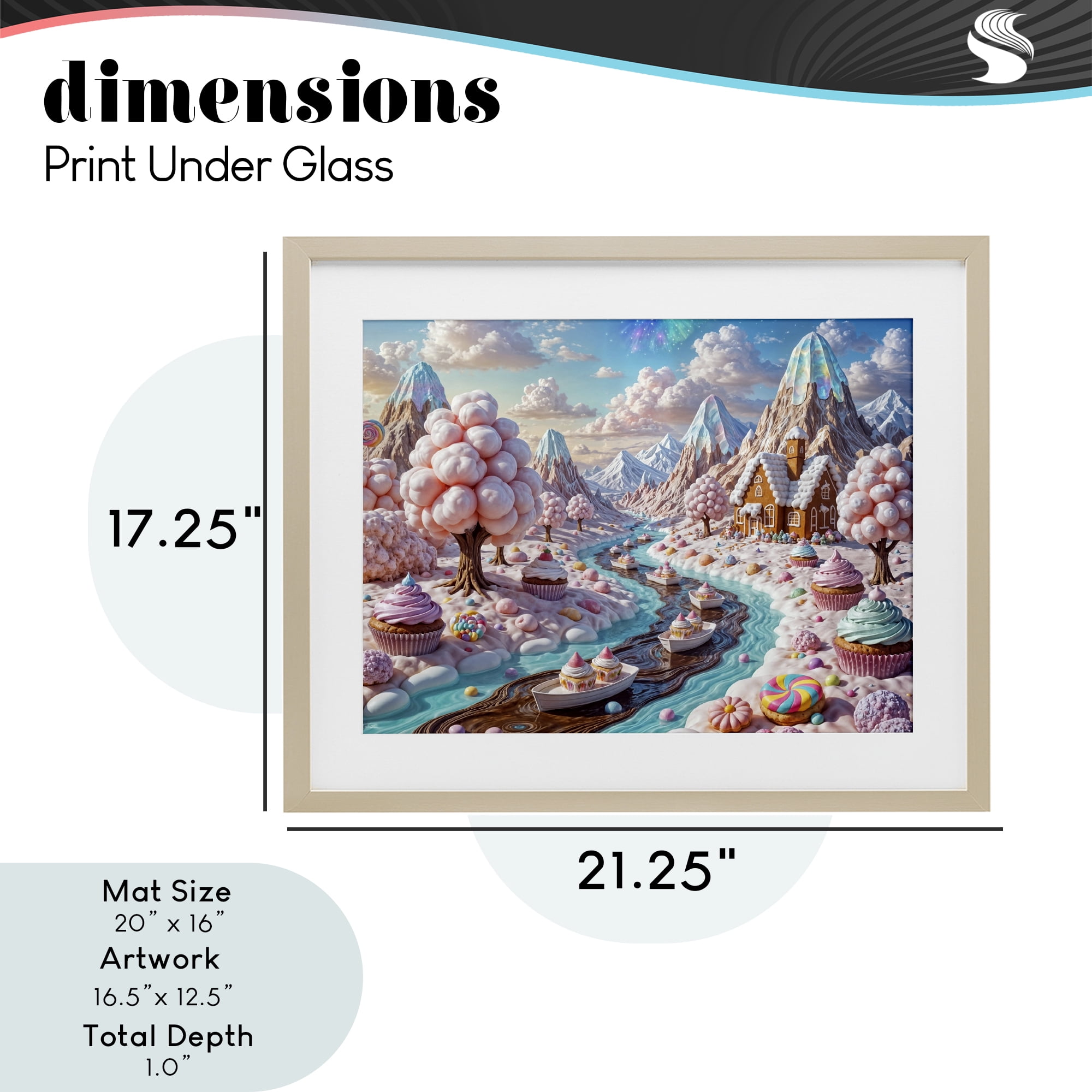 Stupell Industries Dreamlike Candy Land Whimsy Birch Framed Print Under Glass, design by Tabz Jones