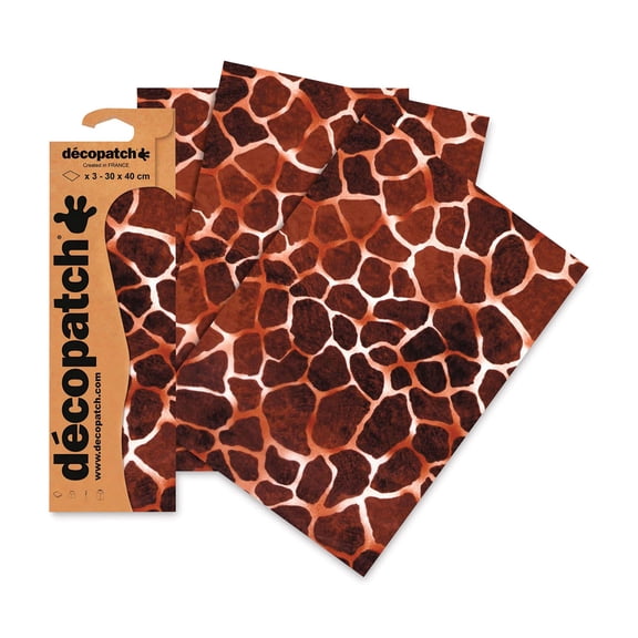 DecoPatch Decorative Papers - Giraffe Print, Pkg of 3, 12" x 16"