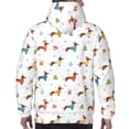 thumbnail image 7 of Lsque winter Snowflake Dachshund Pattern Casual Men's Hoodie,Hooded Sweatshirt with Kangaroo Pocket,Pullover Hoodie-Small, 7 of 7