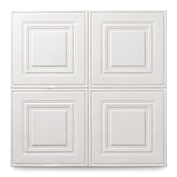 Peel and Stick Ceiling Tiles – 20 Pack Foam Glue-Up Ceiling Tiles, Easy DIY Installation for Ceilings and Walls, Plain White with 3D Modern Texture