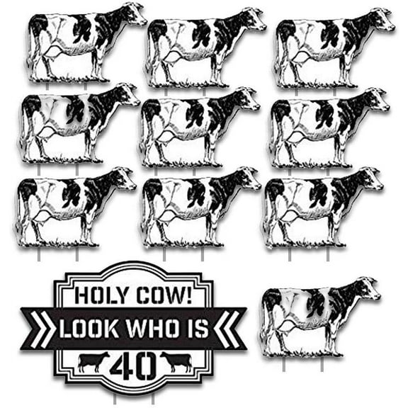 Victory Store 40th Birthday Yard Decoration - Holy Cow! Look Who Is 40