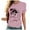 Pink, variant on Fesfesfes Womens Tees Women's Fashion Casual Round Neck Printed Short Sleeved T-shirt Top Womens Workout Tops XL(US:10)