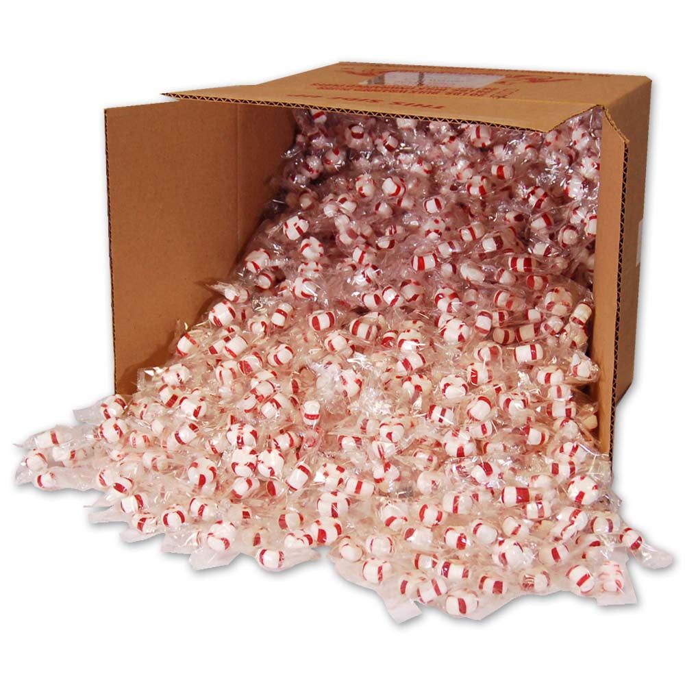 Red Bird Soft Peppermint Puffs 20 lb Bulk Case with Clear Wrap