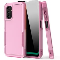 NIFFPD Samsung Galaxy A13 5G Case with Screen Protector (Anti Spy Privacy) Tough Rugged Shockproof Protective Phone Case for Galaxy A13 5G Pink