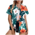 thumbnail image 2 of Weiqiqre Plus Size Tops for Women Summer Beach Shirt Tropical Shirts Womens Hawaii Button Down Short Sleeve Blouses Button Up Tops, 2 of 5