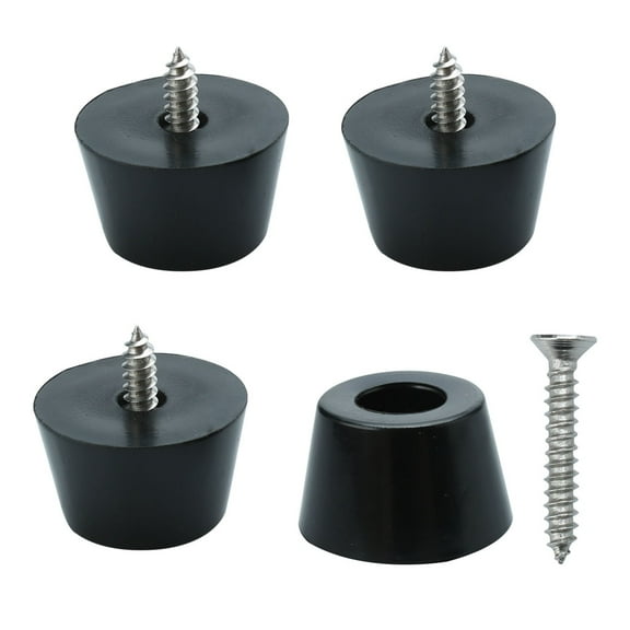 4pcs Rubber Feet Bumper Pads Buffer w Screws for Chair Legs, D24x20xH15mm