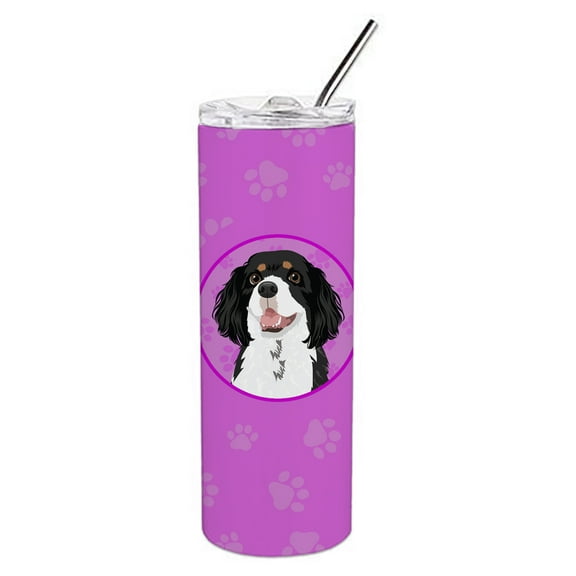 Carolines Treasures WDK1345TBL20 Cavalier King Charles Spaniel Tricolor Design2 Stainless Steel 20 oz Skinny Tumbler