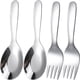 thumbnail image 1 of cucharas y tenedores de acero inoxidable para servir, cubiertos grandes para la cocina del hogar., 1 of 8