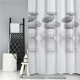 thumbnail image 3 of Tssuoun Thicken Printed Fabric Shower Curtain Waterproof Heavy Duty Bathroom Curtain Liners with Hooks, 3 of 8