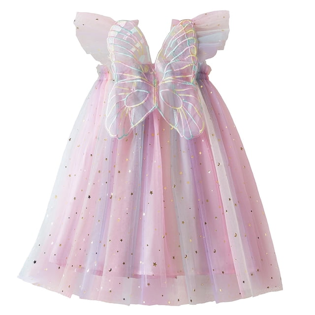 Vestido Nileafes de tul con forma de mariposa para niñas de 3 años (2 a 3 años)