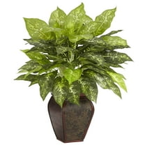 Nearly Natural Dieffenbachia with Decorative Vase Silk Plant Green
