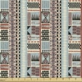 thumbnail image 1 of Folk Upholstery Fabric by the Yard, Tribal Pattern with Geometric Shapes, Decorative Fabric for DIY and Home Accents, Multicolor by Ambesonne, 1 of 5