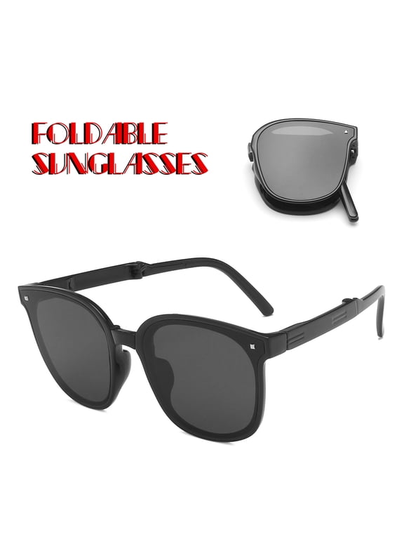Glasses Trendy Sunglasses for Women Man Polarized Foldable Round Chic Retro Sun Glasses