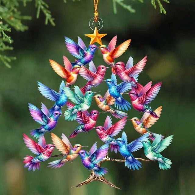 Adorno navideño acrílico de doble cara | Decoración navideña | Adorno para árbol | Regalo para familias, parejas y amantes de la naturaleza | Adorno decorativo para exhibir todo el año