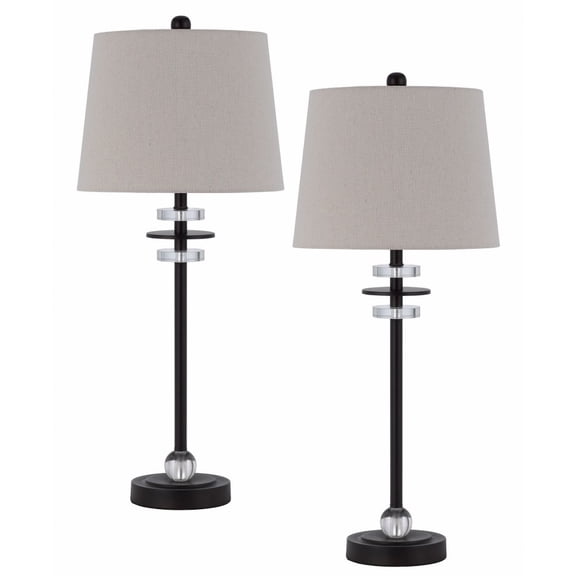 BO-3093BF-2 Cal Lighting Sitka - 1 Light Buffet Lamp (Set of 2) In Contemporary Style-28.5 Inches Tall and 12 Inches Wide-Black Finish
