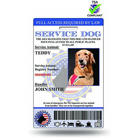 Xpress ID Holographic Service Customized Dog ID Card, Includes Registration to National Dog (Best Service Dog Registration)