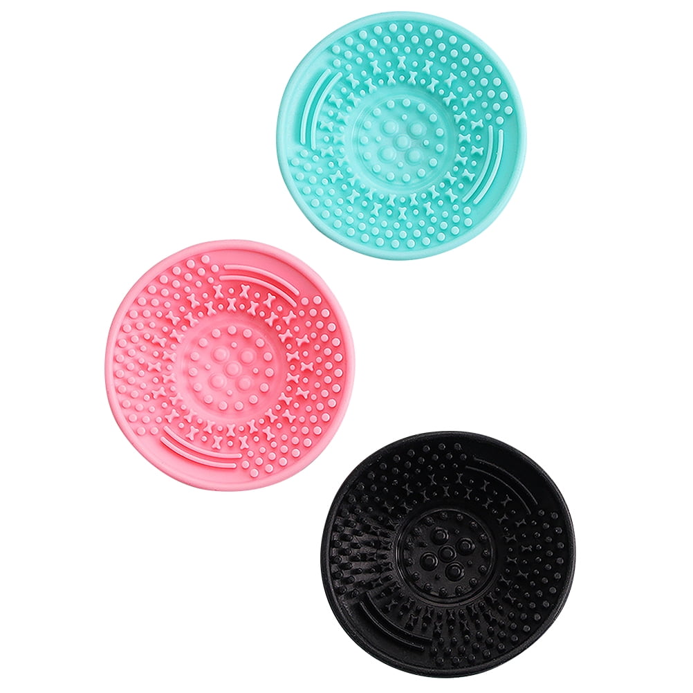 3pcs Makeup Brush Cleansing Mats Silicone Brush Washers Makeup Tool Cleaning Cups