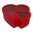 thumbnail image 1 of segolike Heart Shaped Flower Box Transparent for Valentines Day Flowers Packaging Mom Red, 1 of 9