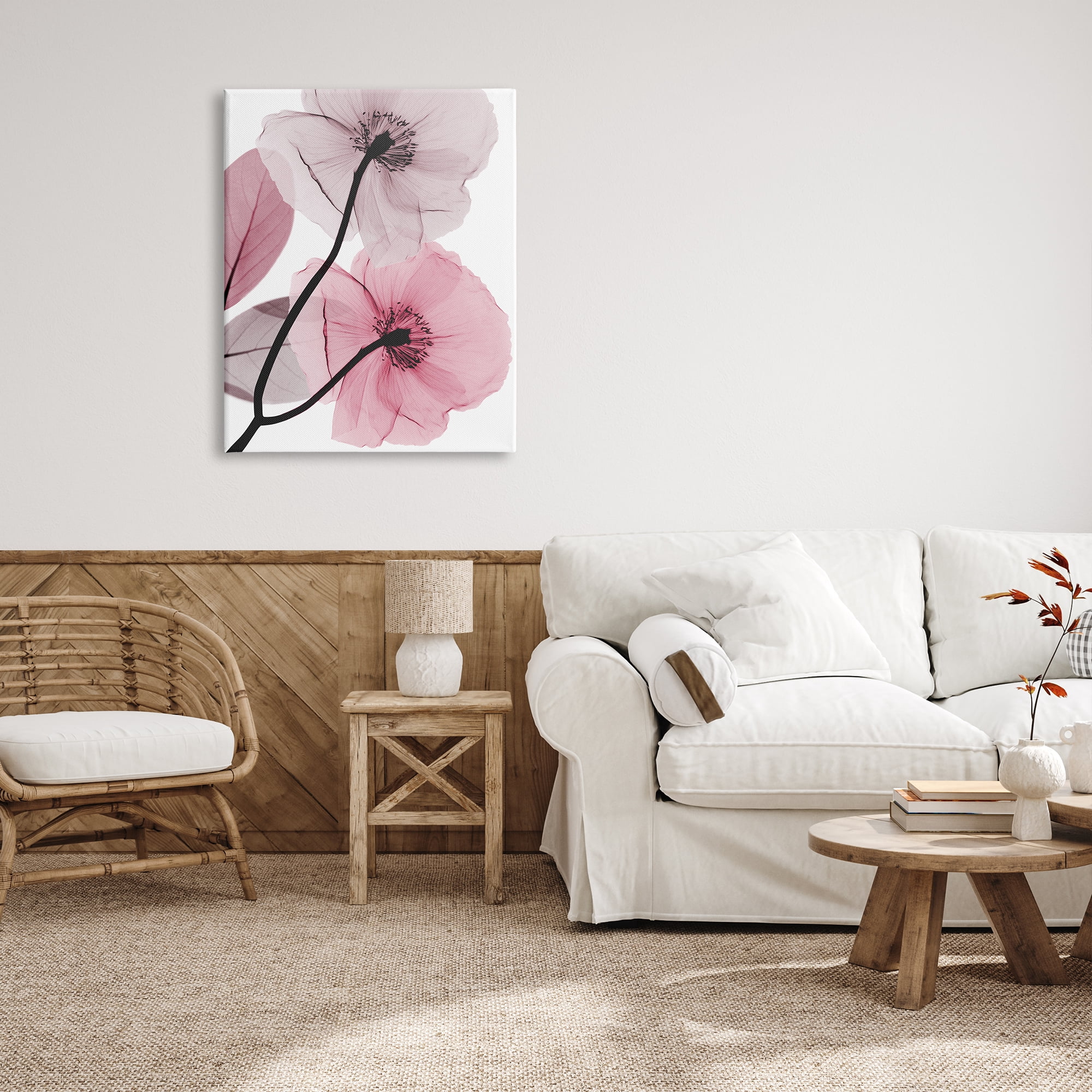 Stupell Industries Contemporary Pink Poppies Botanical & Floral Painting Gallery Wrapped Canvas Print Wall Art, 30 x 40
