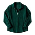 thumbnail image 5 of TRUBKH Zipper Shirts for Women Quarter Zip V Neck Long Sleeve Women's Relaxed Fit Polo Shirts Tunic Tops Business Casual Loose Pullover Casual Boho Summer Tops Green L, 5 of 5