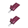 thumbnail image 3 of Sonducket Cartera de cuero para llaves, monedero de almacenamiento, llavero de playa, bolsa organizadora de lápiz labial Vintage para Morado oscuro 2piezas, 3 of 6
