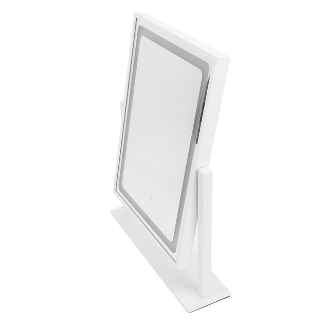 Miroir de Meuble-Lavabo à Contrôle Tactile Dimmable avec Rotation à 360 Degrés et Lumière LED pour Chambre, Décoration de Coiffeuse