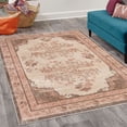 thumbnail image 2 of Rose Decorative Rug, Vintage Boho Oriental Culture Style Pattern of Swirling and Curlicue Flowers, Quality Carpet for Bedroom Dorm and Living Room, 6 Sizes, Pale Rust and Brown, by Ambesonne, 2 of 4