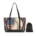thumbnail image 7 of FORMRS Canvas Laptop Tote Bag for Women with 15.6" Computer Compartments Shoulder Handbag, Baseball Pattern, 7 of 7