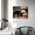 thumbnail image 3 of JEUXUS Rustic American Flag Canvas Wall Art Bald Eagle Pictures for Wall Decor Red White Blue Flag of USA Patriotic Painting Print for Living Room Bedroom Office Ready to Hang 20x16in, 3 of 4