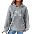 thumbnail image 2 of Waffle Sweatshirt Hoodie Women,Waffle Hoodie Women Basic Letter Printed Casual Drawstring Pullover Sweatshirts Workout Sweatshirt with Pockets Fall Hooded 2024, 2 of 4