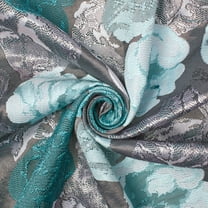 Garden Bloom Floral Extra Wide Metallic 110" Heavyweight Upholstery Jacquard Polyester Fabric By The Yard (Mint, 1 Yard)
