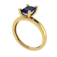 thumbnail image 2 of 1 ct Emerald Cut Simulated Blue Sapphire Solitaire 18K Yellow Gold Womens Engagement Ring, 2 of 5