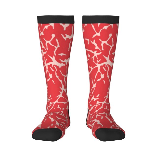Fotbe Beef2 Calcetas Divertidas Estampadas para Hombre y Mujer, Calcetas de Algodón hasta la Rodilla para Caminar, Correr, Enfermería y Embarazo
