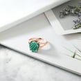 thumbnail image 4 of Gem Stone King 18K Rose Gold Plated Silver Green Malachite Ring for Women (6.00 Cttw, Gemstone Birthstone, Oval 12X10MM, Available in Size 5,6,7,8,9), 4 of 5