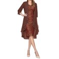 thumbnail image 4 of Minnieouse Vestido Hasta La Rodilla Encaje Gasa Delicado Agradable A La Piel Transpirable Cómodo Vestir Ropa Clásica Fiesta De Navidad Prendas para la parte del cuerpo Chocolate L Minnieouse AP014392-06, 4 of 6